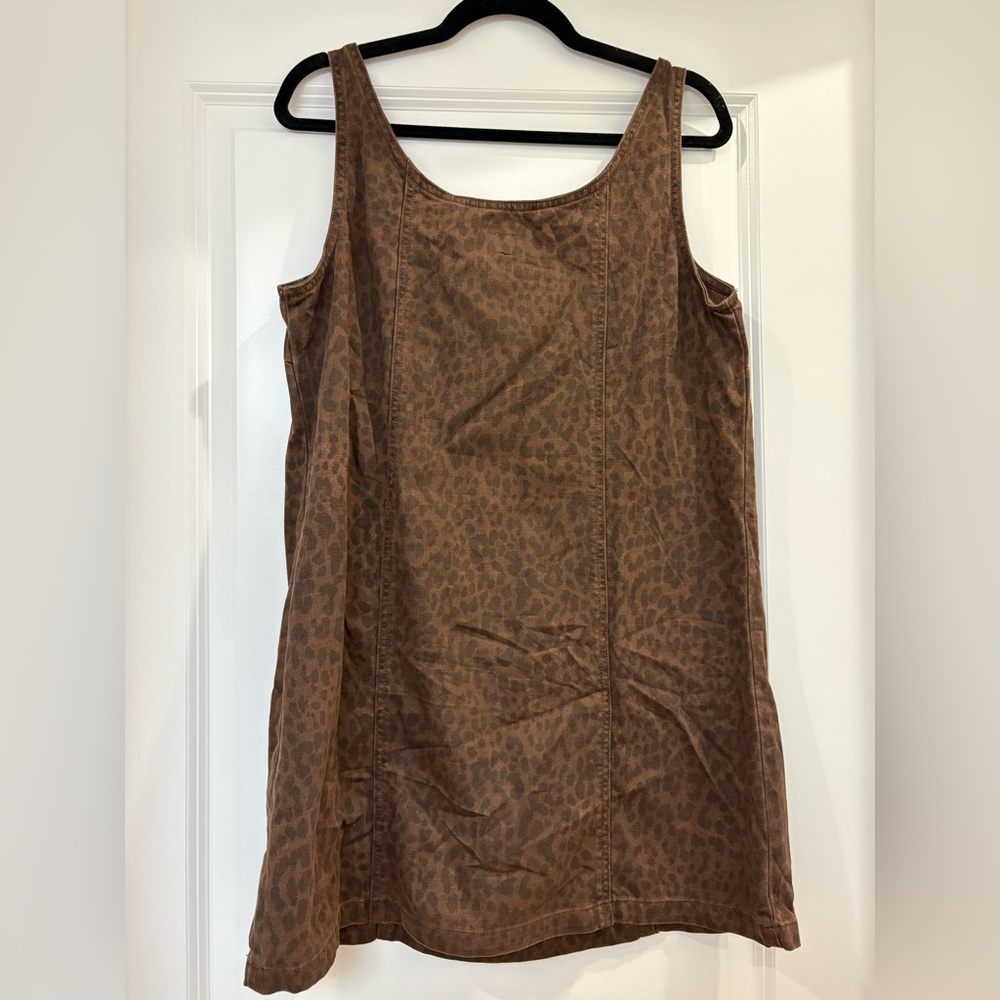 NWT GAP Denim Brown Animal Print Dress (Size M) - Picture 4 of 6